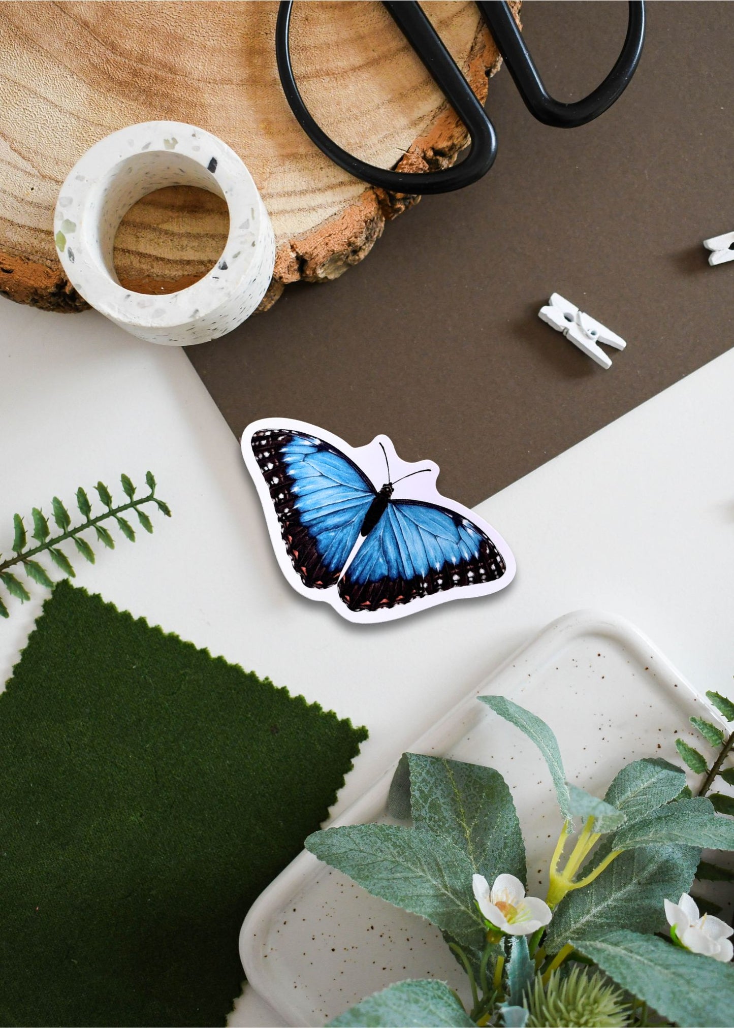 Blue Morpho Butterfly Vinyl Sticker