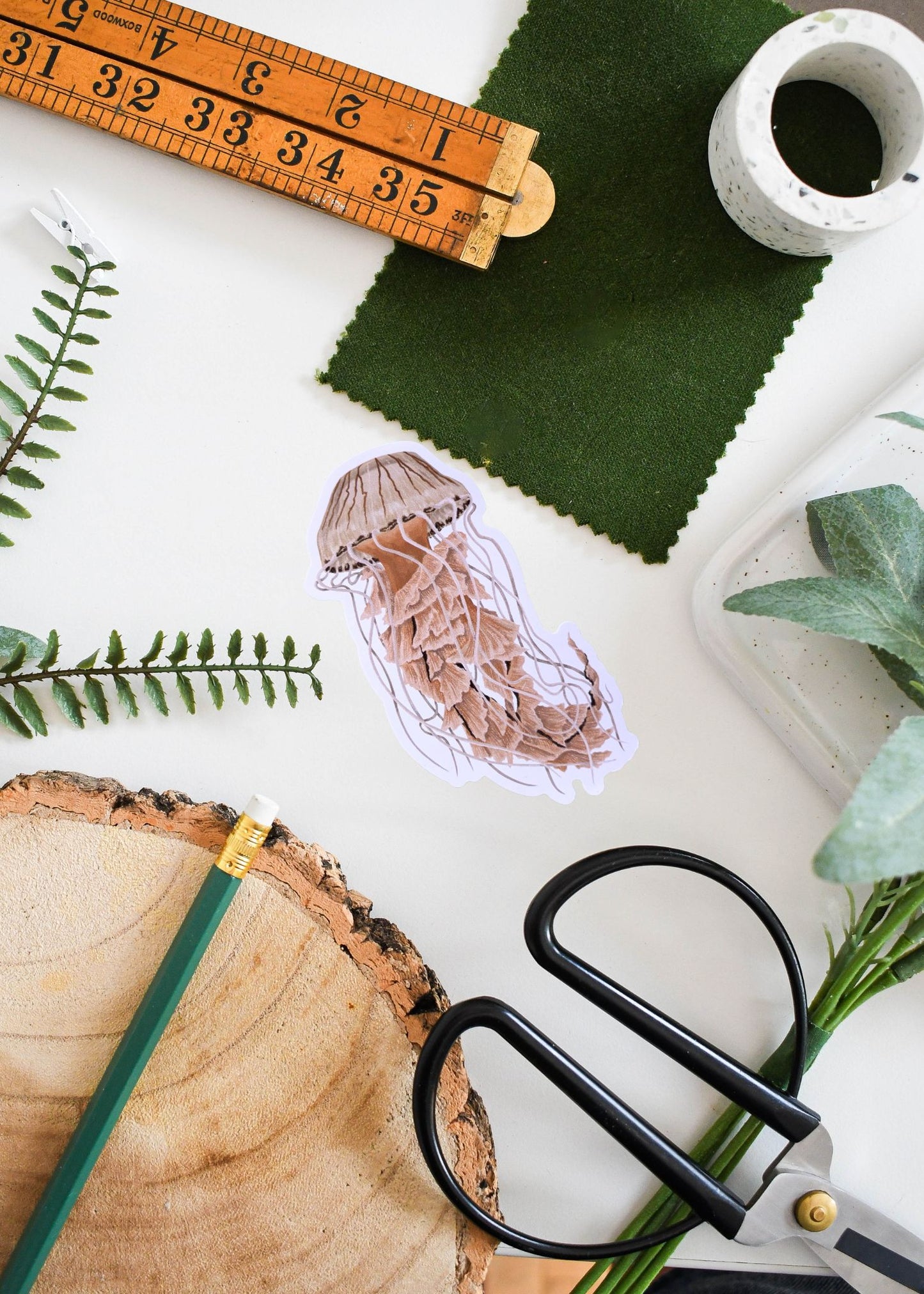 Compass Jellyfish Vinyl Sticker