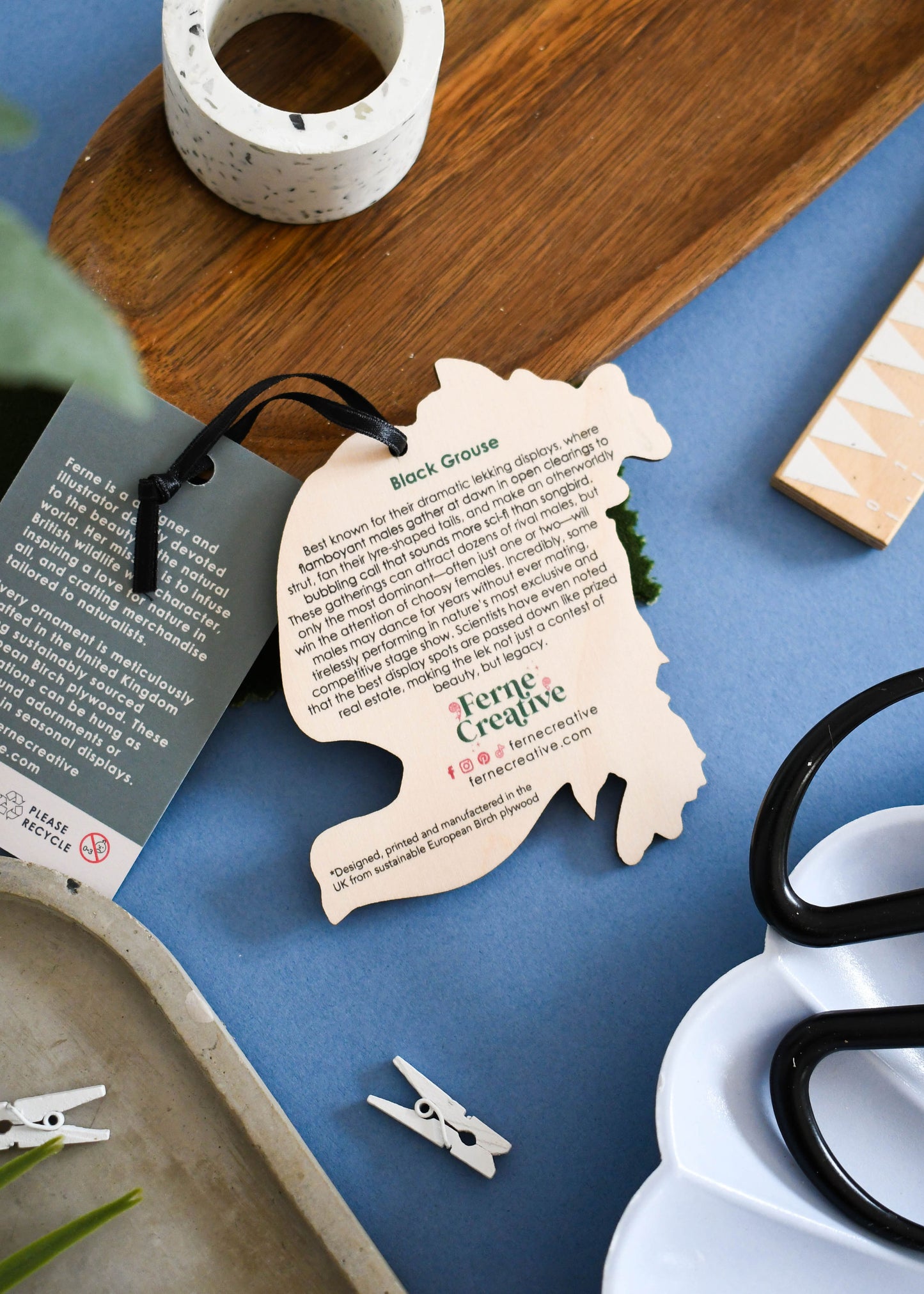 Black Grouse Wooden Hanging Decoration