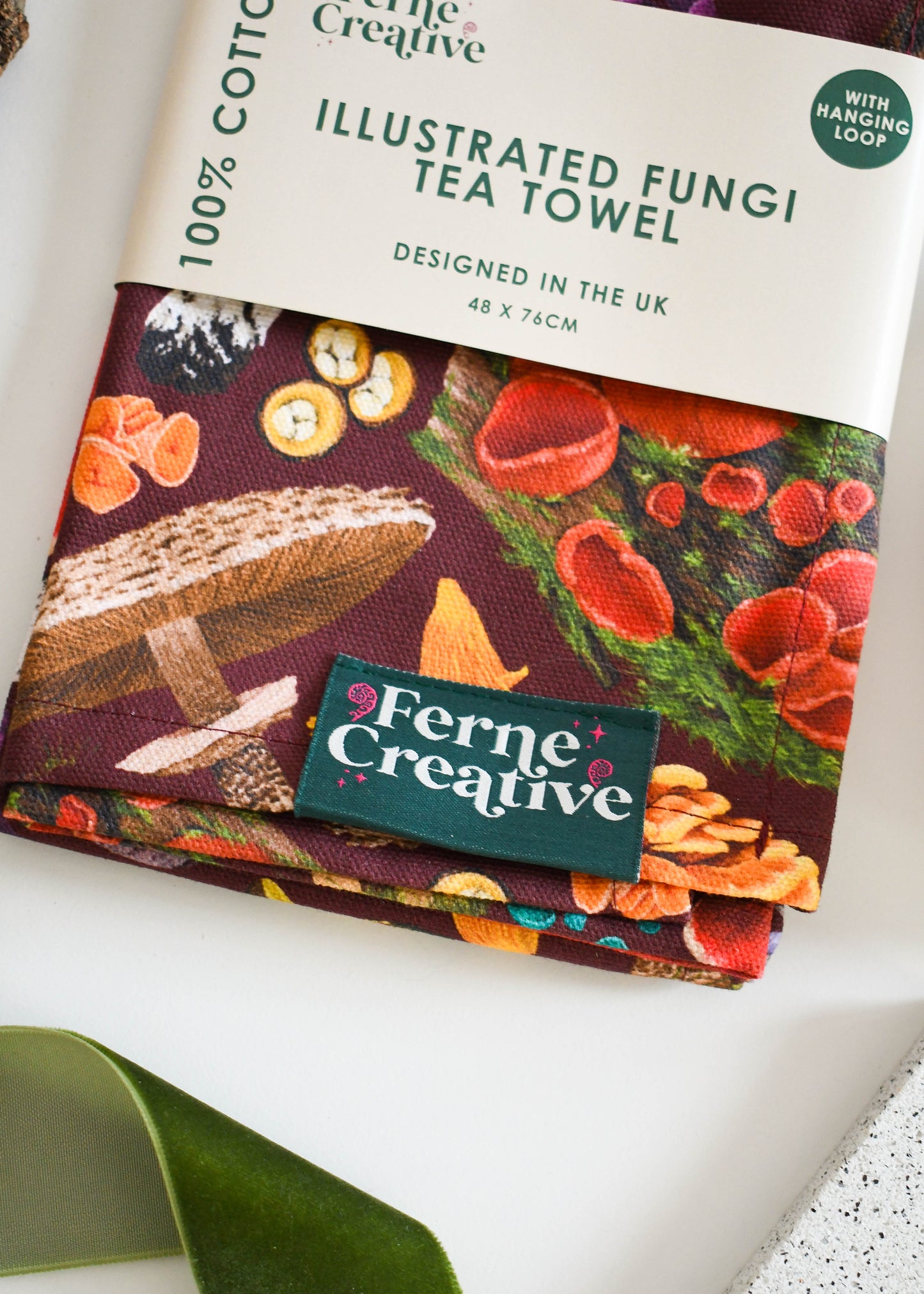 Fungi Tea Towel with Hanging Loop