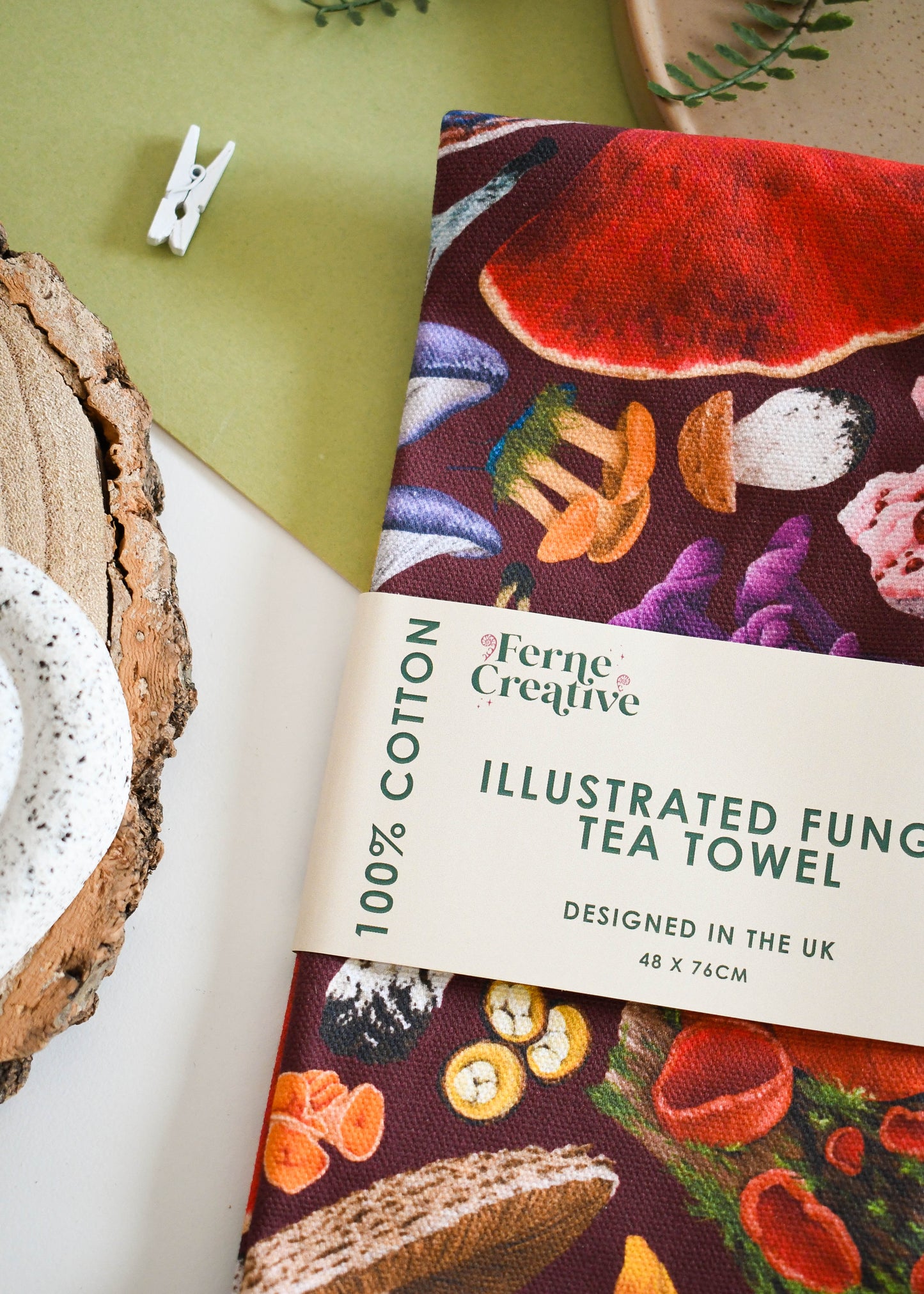 Fungi Tea Towel with Hanging Loop
