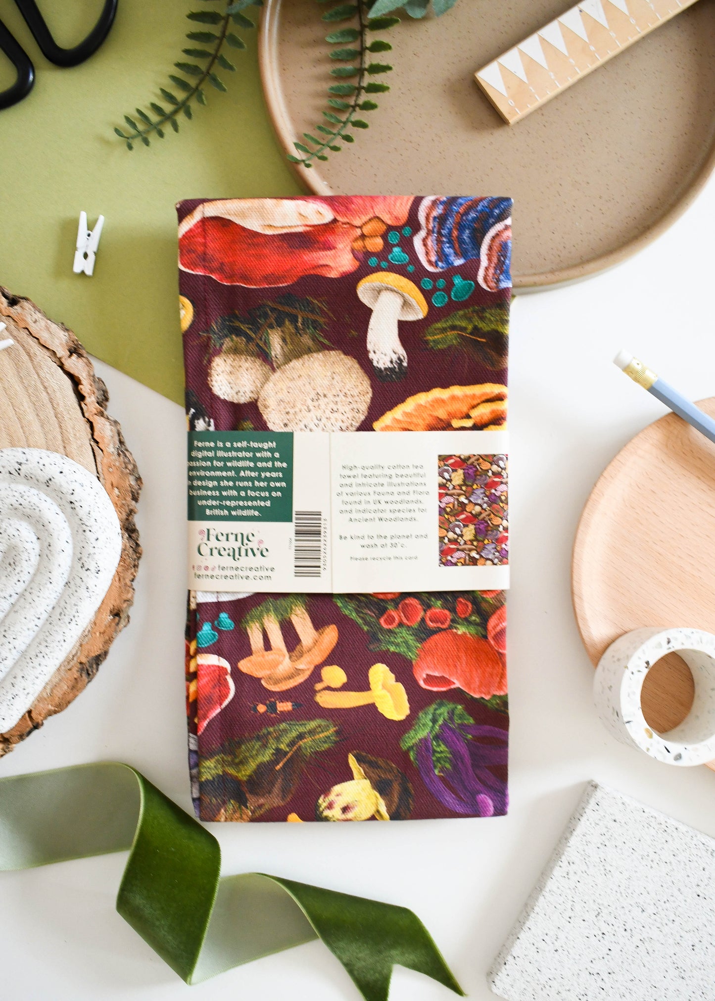 Fungi Tea Towel with Hanging Loop