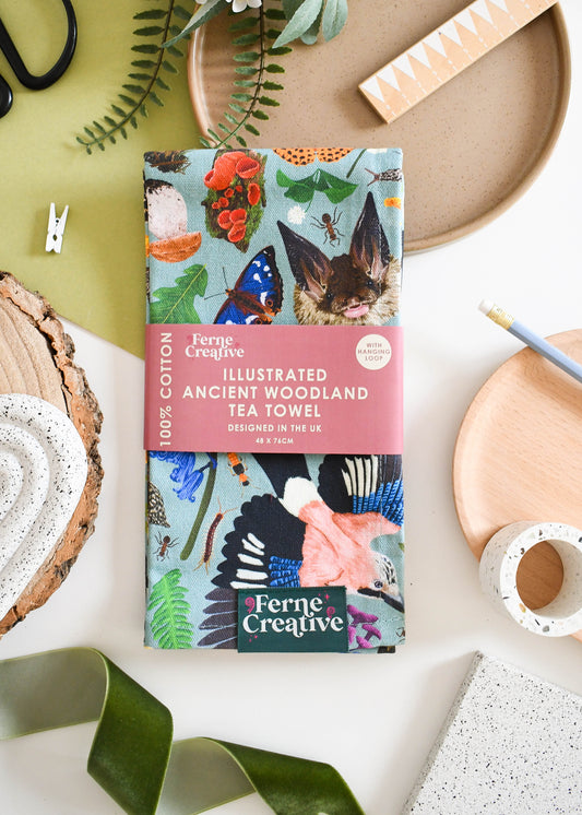 Ancient Woodland Nature Tea Towel