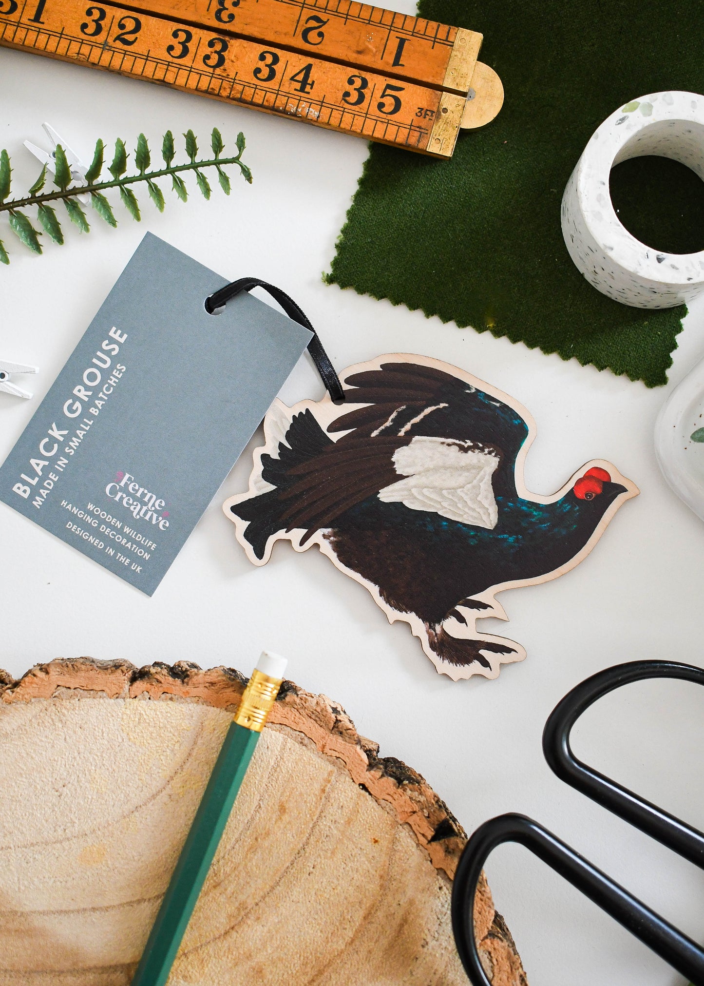 Black Grouse Wooden Hanging Decoration