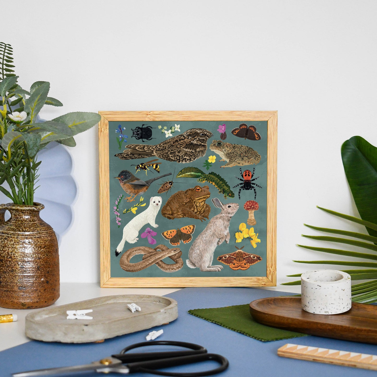 British Heathland Wildlife Print