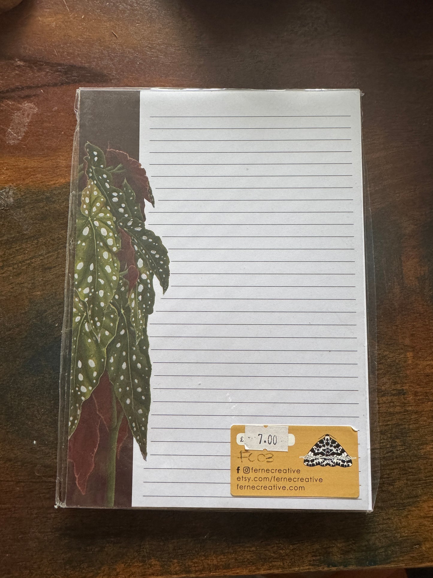 Seconds Begonia Lined Notepad