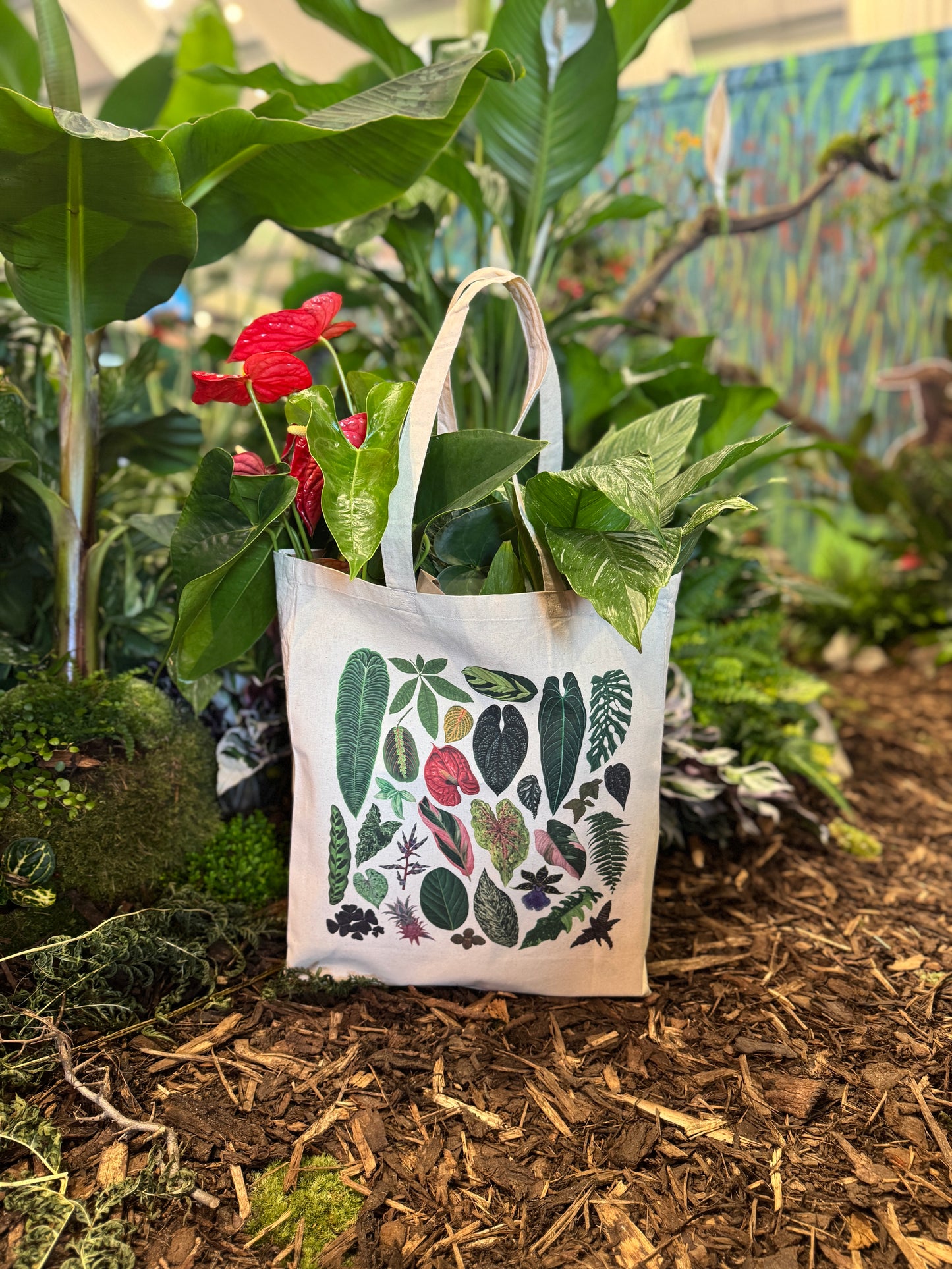 Tropical Houseplant Canvas Tote Bag