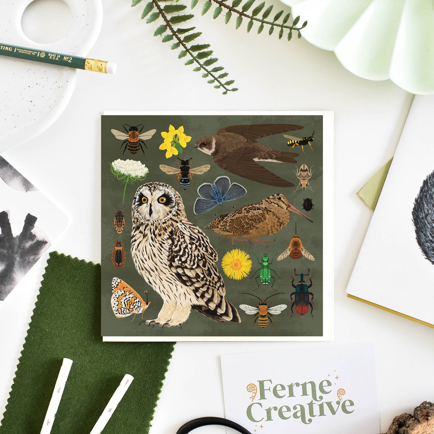 Soft Cliff Wildlife Greeting Card