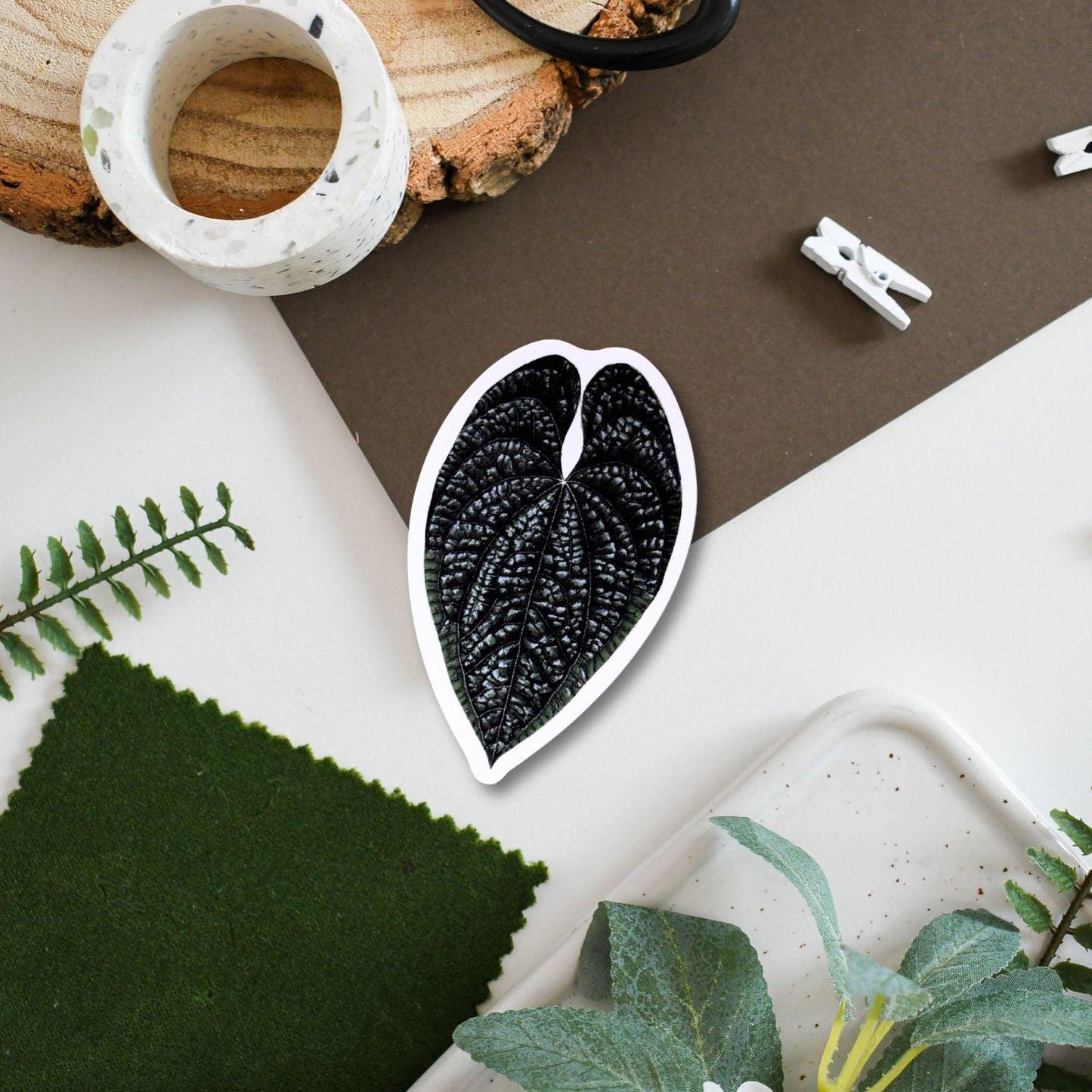 Anthurium luxurians Vinyl Sticker - Waterproof Plant Decal for Laptop, Water Bottle & Scrapbooking