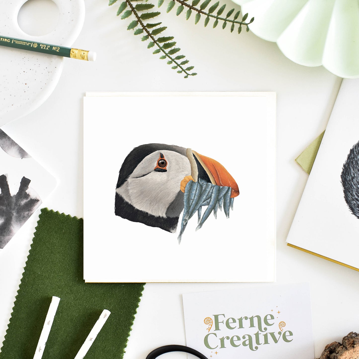 Atlantic Puffin Textured Card