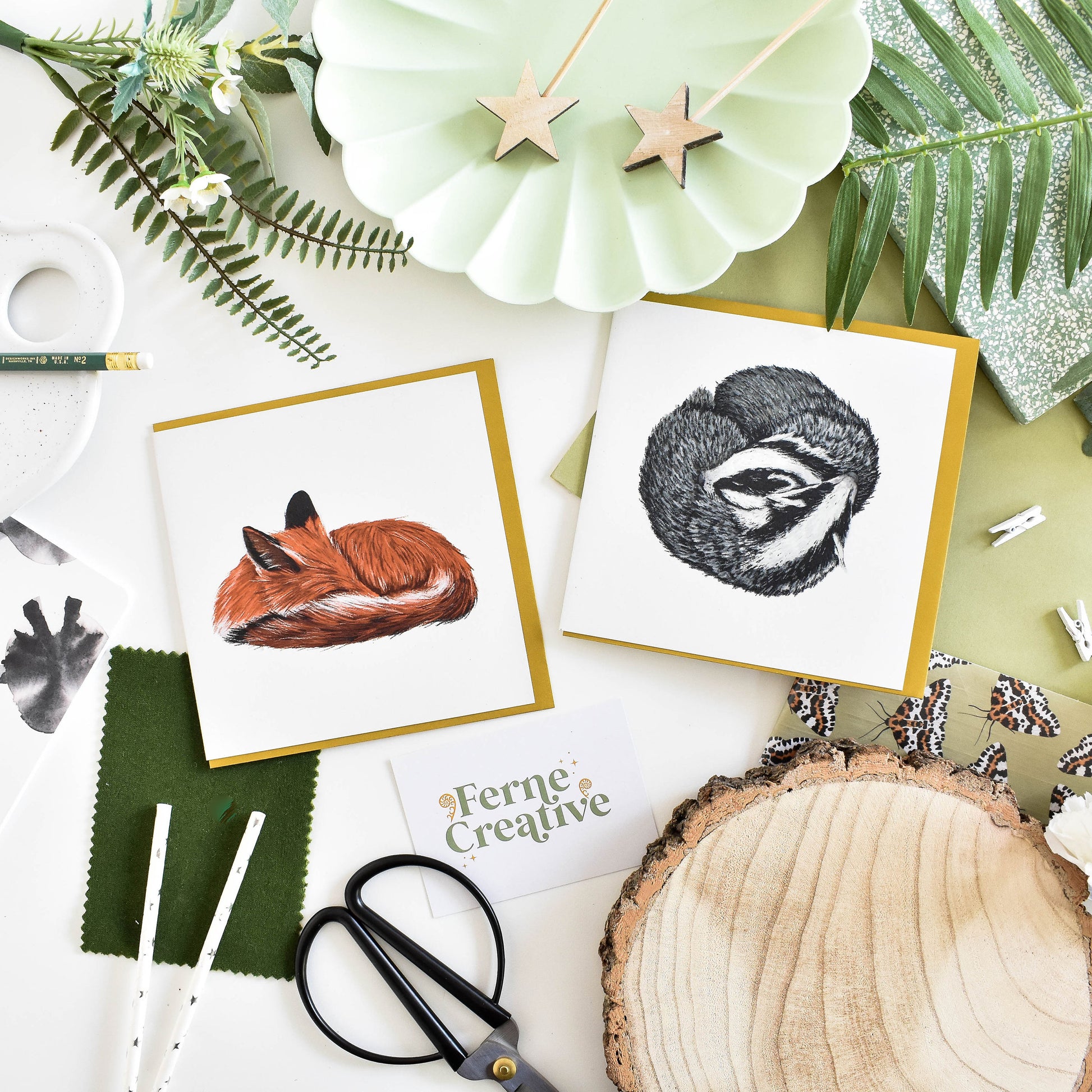 Red Fox Illustration Card - Textured Blank Greeting, Cute Woodland Creature Design for All Occasions, Eco-Friendly Nature Lover Gift