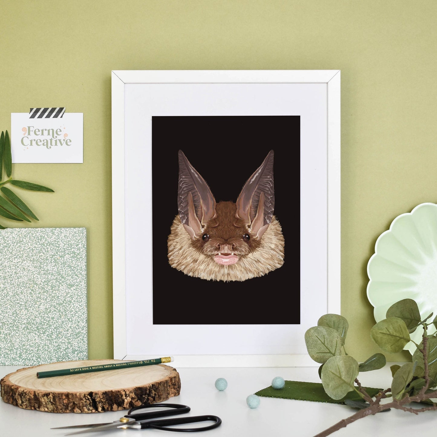 Long-eared Bat illustrated print