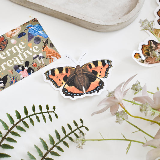 Tortoiseshell Butterfly Stickers, Butterflies, Laptop Sticker, Entomology, butterfly gifts, nature stickers, insect stickers, bugs & insects