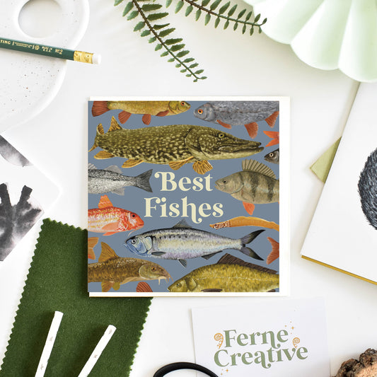Best Fishes Card, Fish Lover Gift, Fisherman Gift, Fishing Lover, Fathers Day Card, Funny Birthday Card, Animal Pun, Humour Card, Pun Card