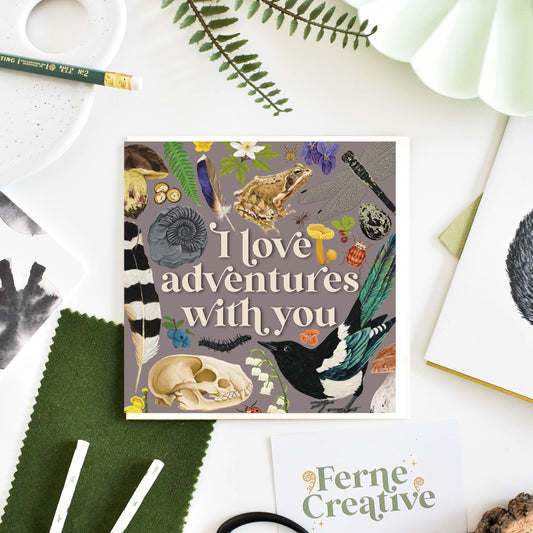Love Adventure card, Adventure awaits, wildlife card, cards for campers, Nature Lovers Gift, Outdoor Adventure, wanderlust art