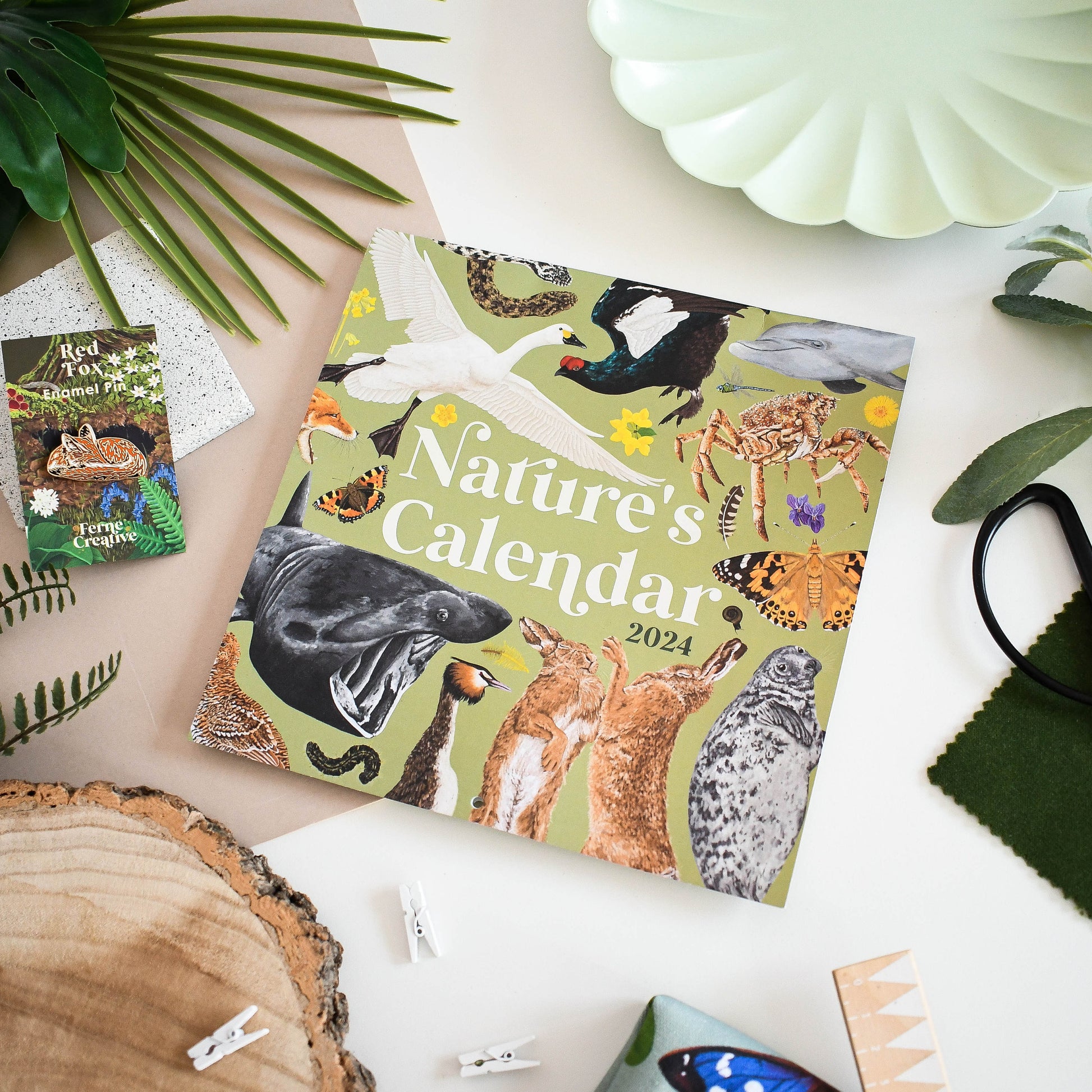2024 British Wildlife Wall Calendar, Home Organisation, Perfect Planner for Nature Lovers, Unique Eco-friendly Gift, Wildlife Lovers gift