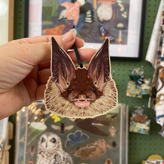 Long-eared Bat Wooden Ornament
