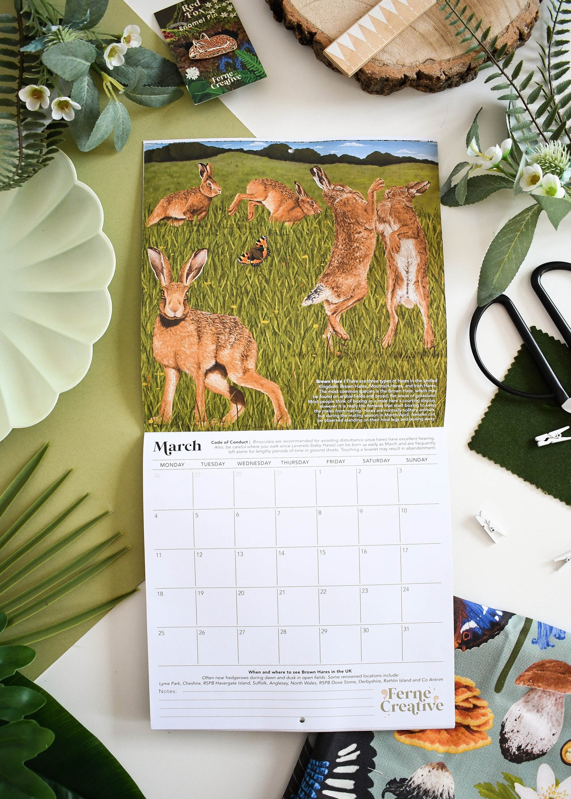 2024 British Wildlife Wall Calendar, Home Organisation, Perfect Planner for Nature Lovers, Unique Eco-friendly Gift, Wildlife Lovers gift