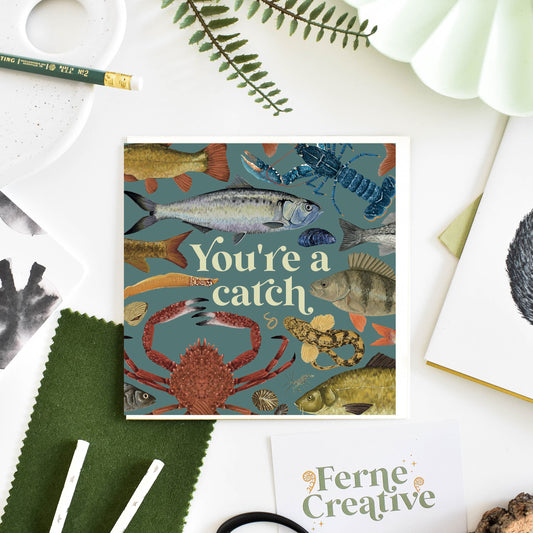 Cute 'You Are a Catch' Nature Themed Card