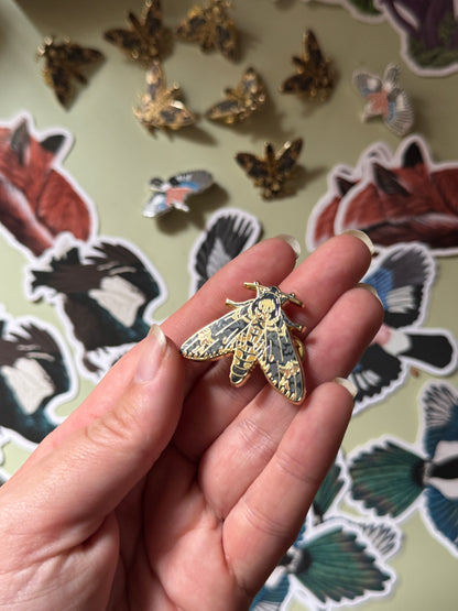 Death's Head Hawk-Moth Enamel Pin