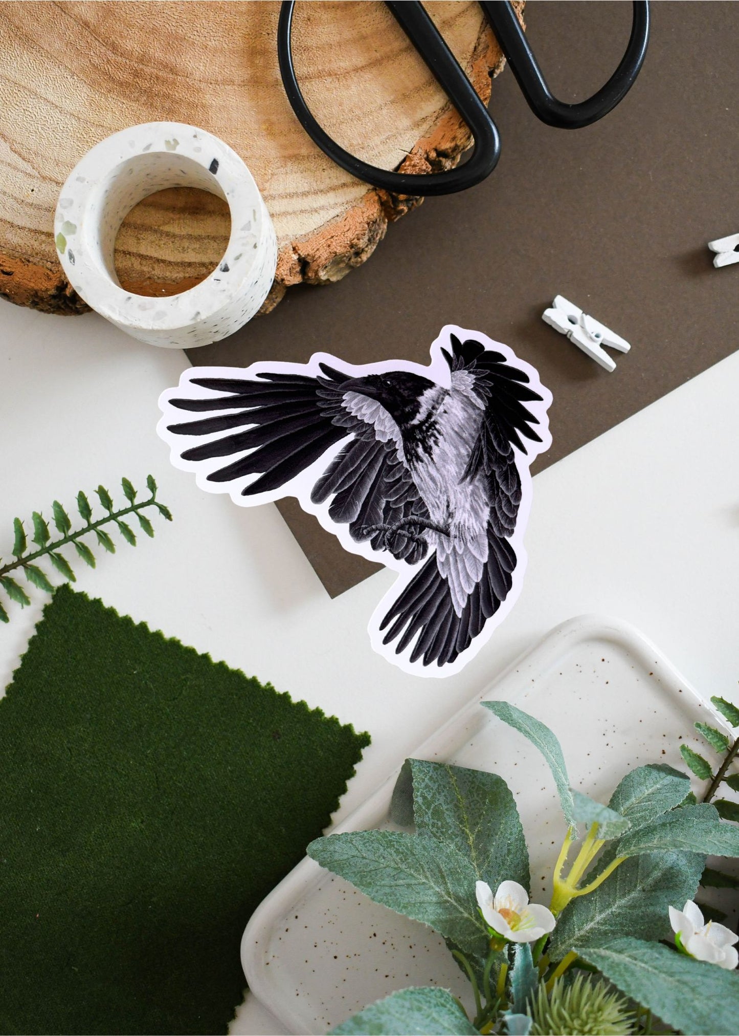 Hooded Crow Vinyl Sticker