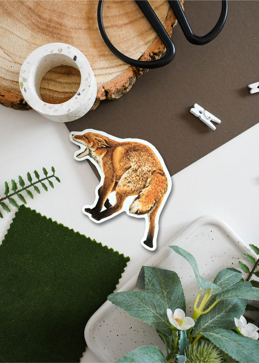 Barking Red Fox Vinyl Sticker