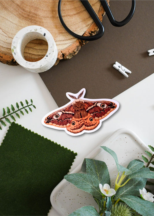 Emperor Moth Vinyl Sticker