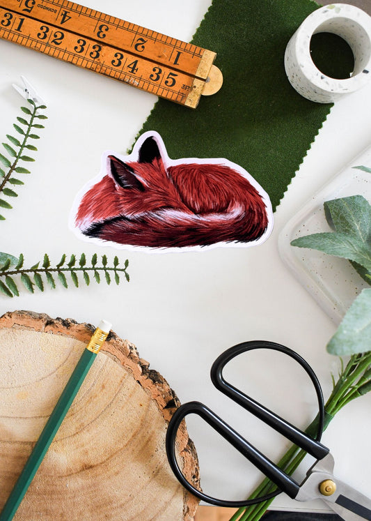 Sleepy Fox Vinyl Sticker
