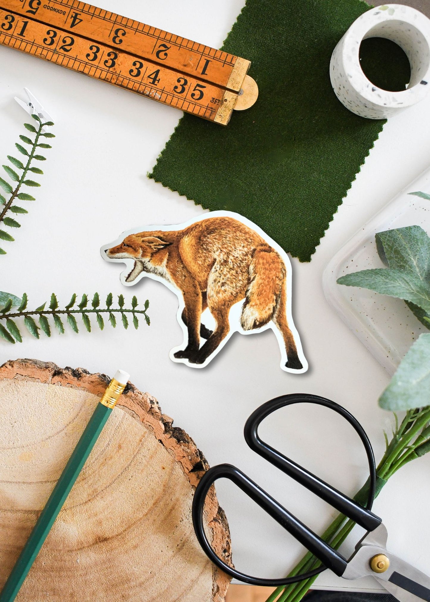 Barking Red Fox Vinyl Sticker