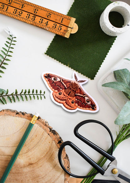 Emperor Moth Vinyl Sticker