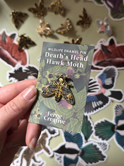 Death's Head Hawk-Moth Enamel Pin
