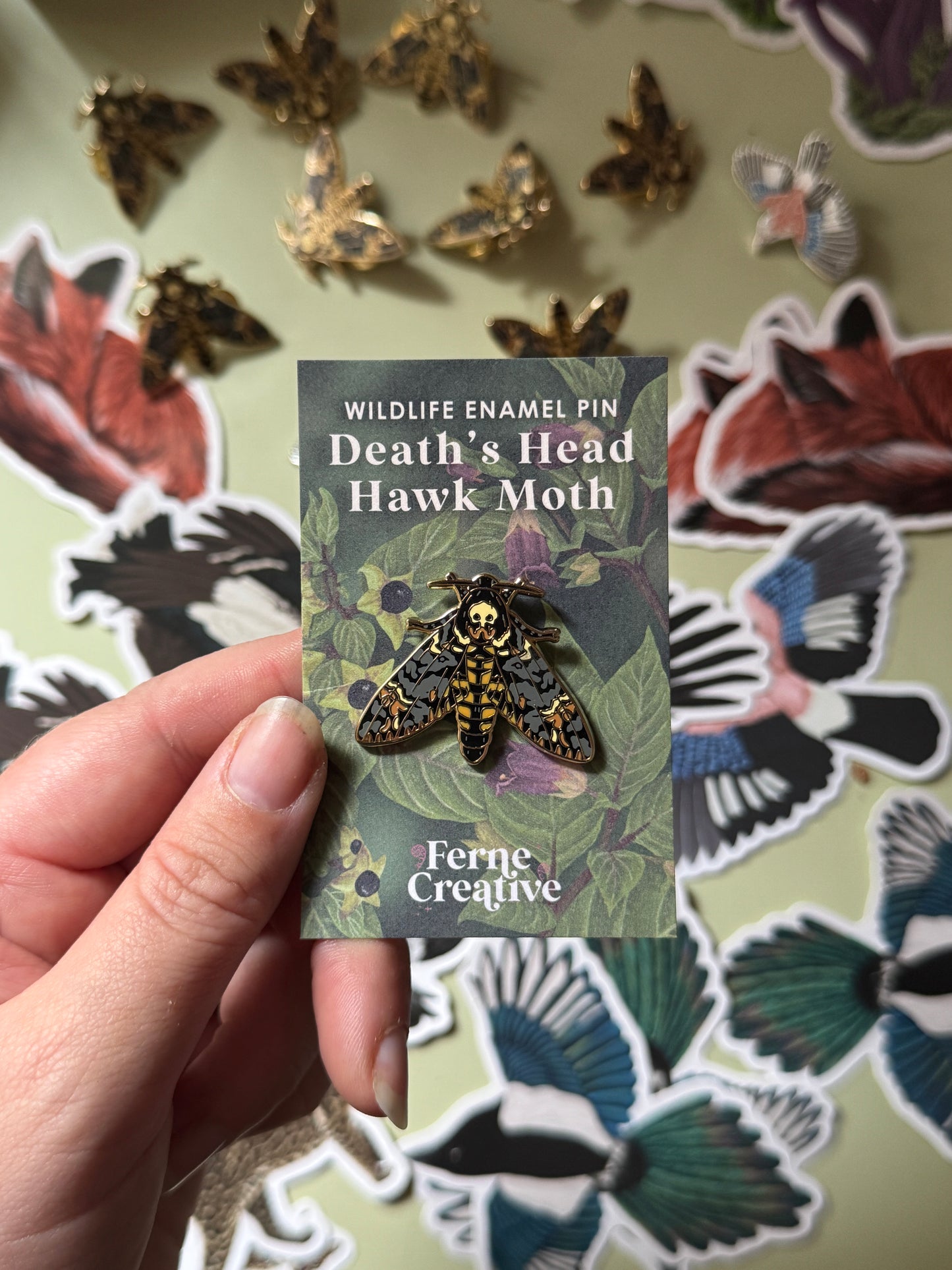 Death's Head Hawk-Moth Enamel Pin