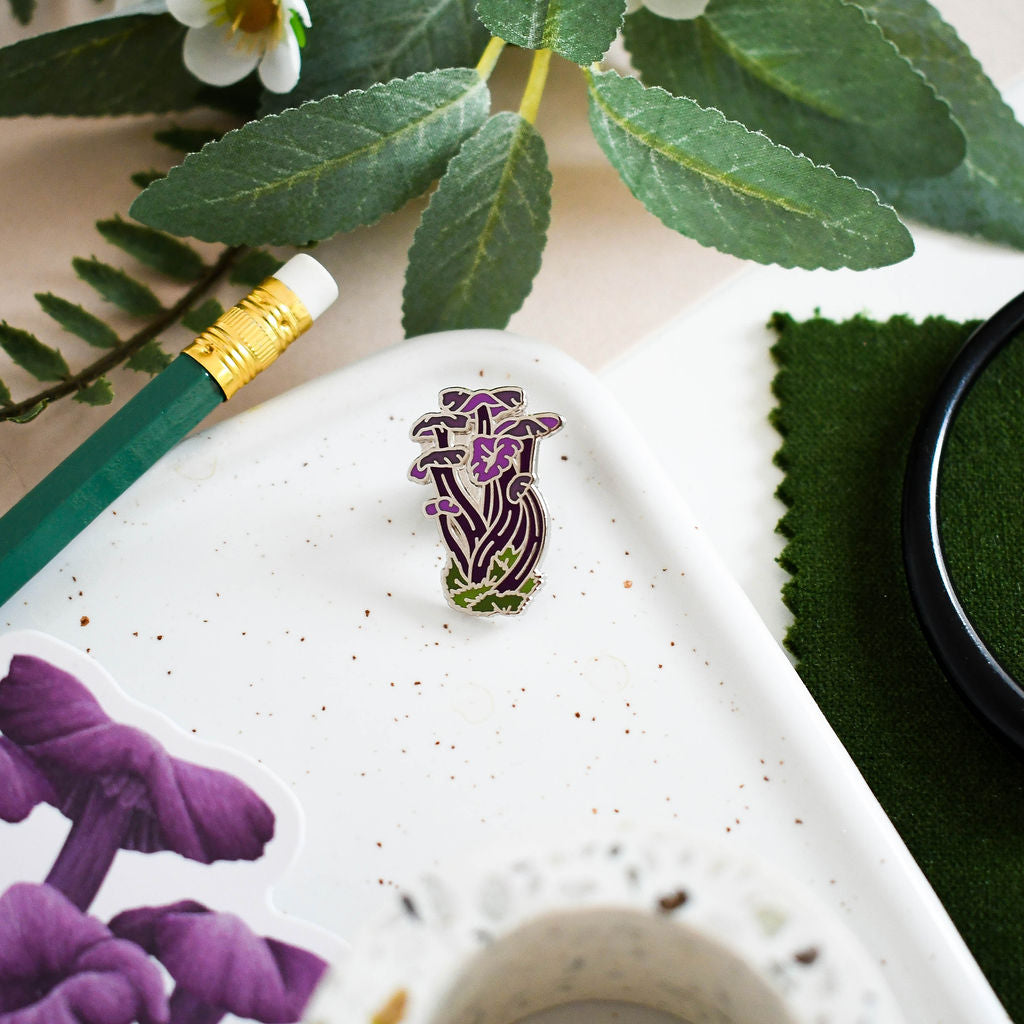 Amethyst Deceiver Mushroom Enamel Pin