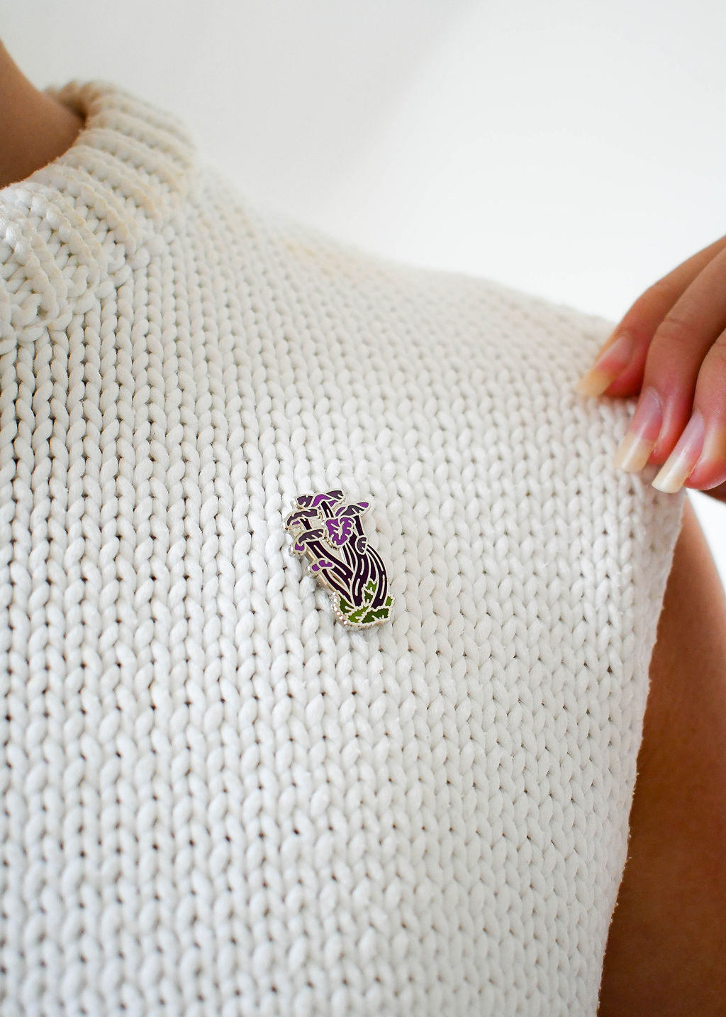 Amethyst Deceiver Mushroom Enamel Pin