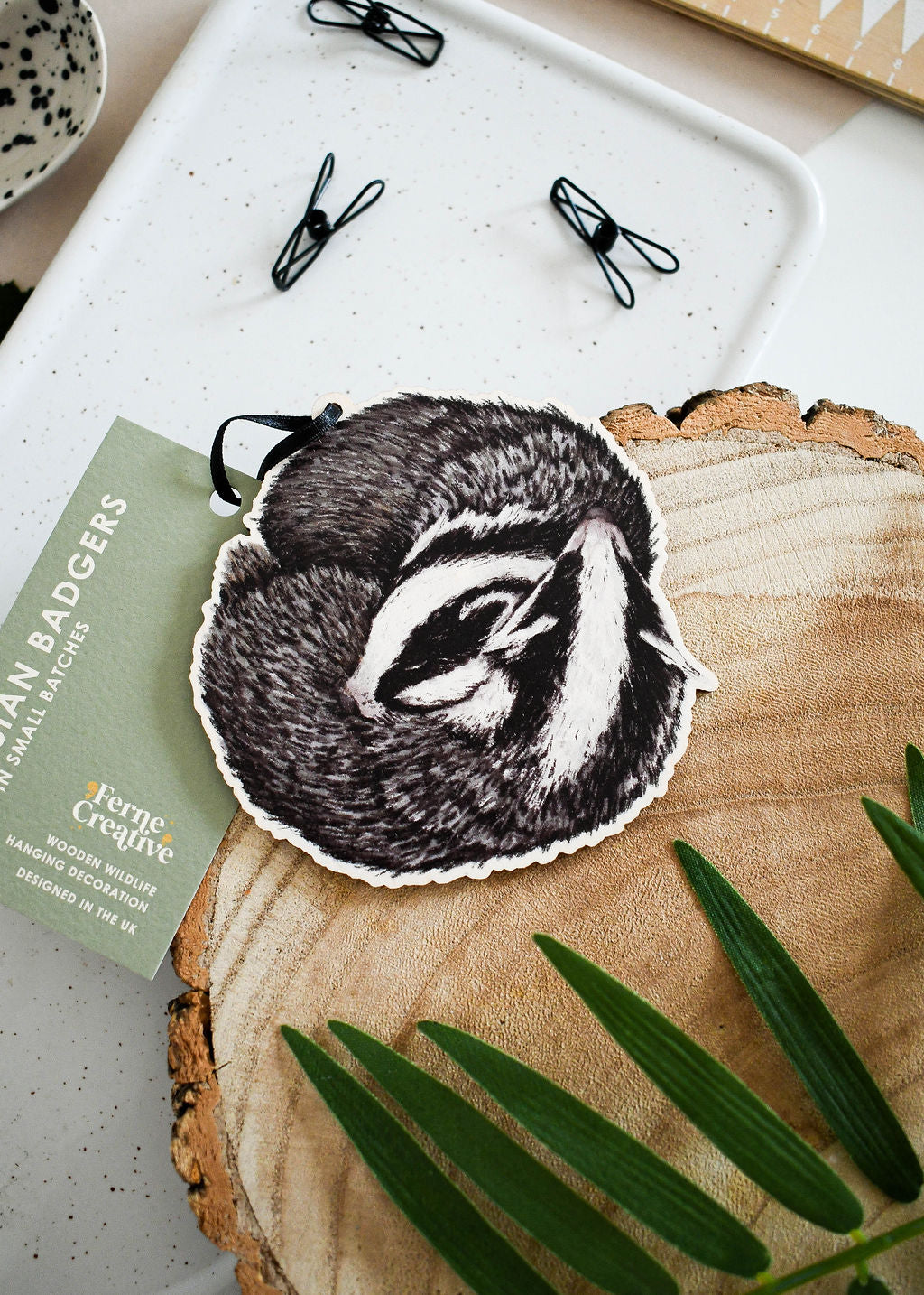 Sustainable Birch Plywood Badger Decoration