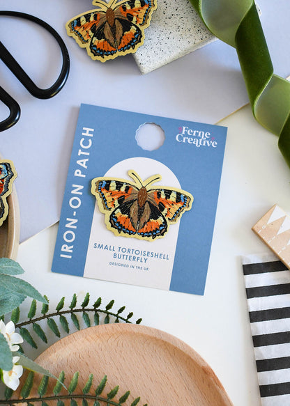 Butterfly Iron-On Patch Set – Comma, Peacock & Small Tortoiseshell Woven Patches