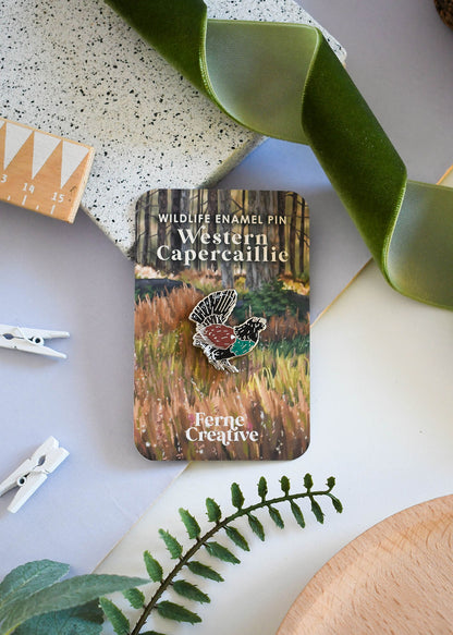 Western Capercaillie Male Enamel Pin