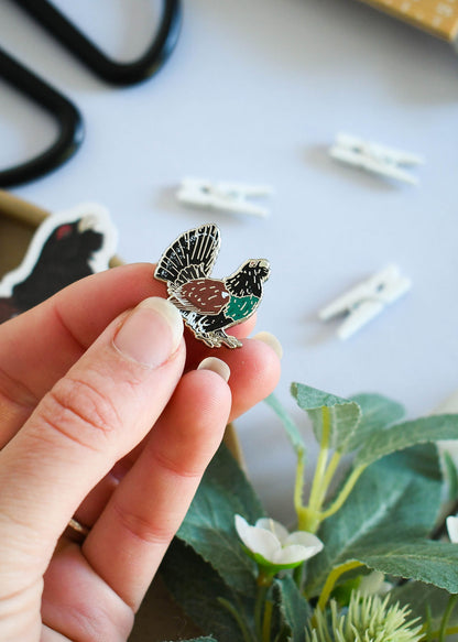 Western Capercaillie Male Enamel Pin