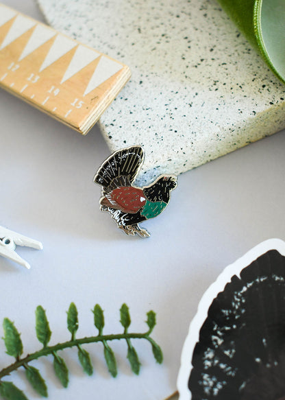 Western Capercaillie Male Enamel Pin