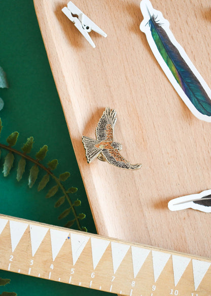 Flying Red Kite Enamel Pin