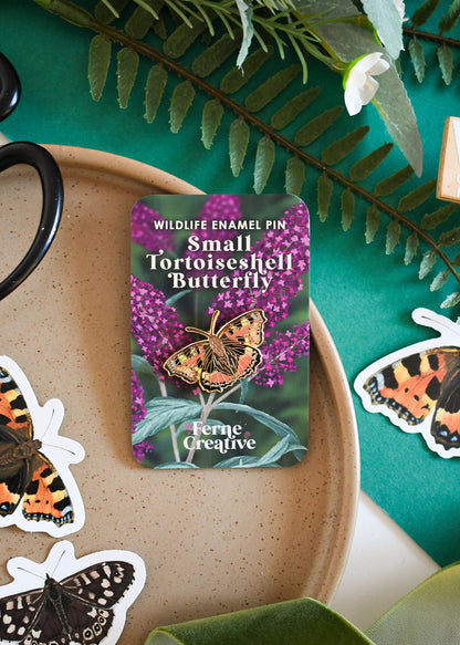 Small Tortoiseshell Butterfly Enamel Pin