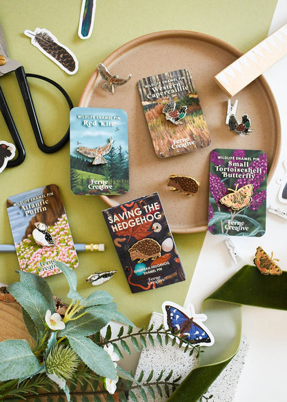 Small Tortoiseshell Butterfly Enamel Pin