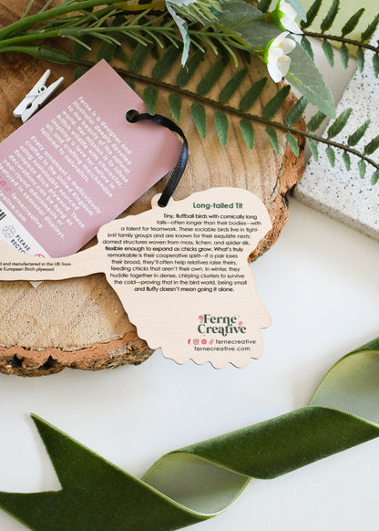 Long-tailed Tit Wooden Hanging Decoration