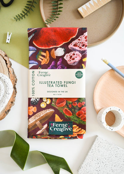 Fungi Tea Towel with Hanging Loop