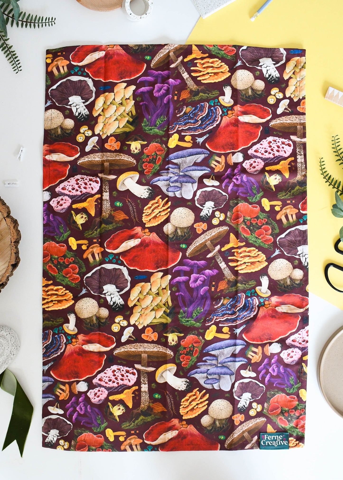 Fungi Tea Towel with Hanging Loop