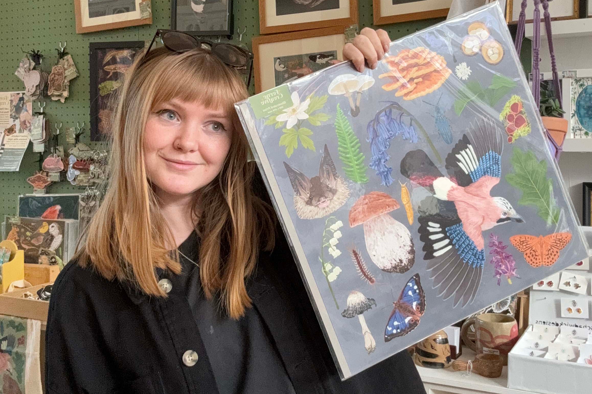 Ferne Creative with ancient woodland wildlife illustrated print