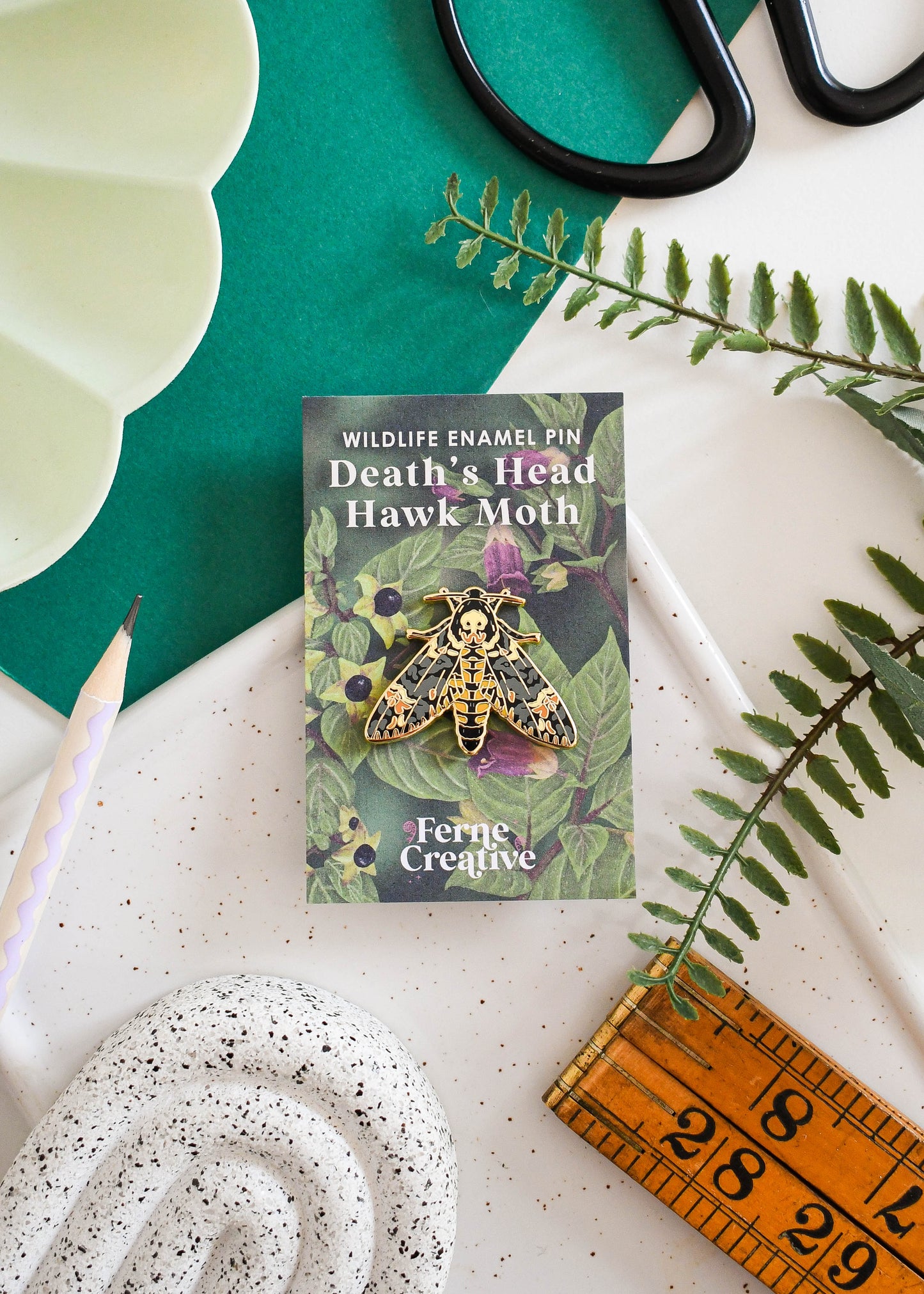 Death's Head Hawk-Moth Enamel Pin