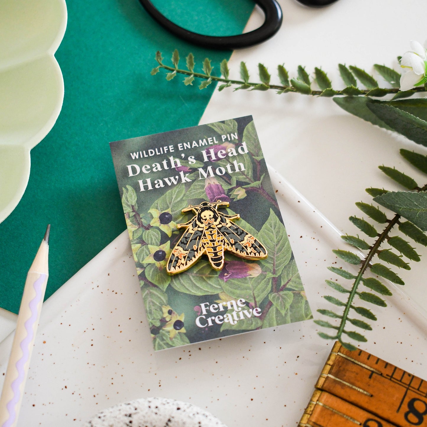 Death's Head Hawk-Moth Enamel Pin