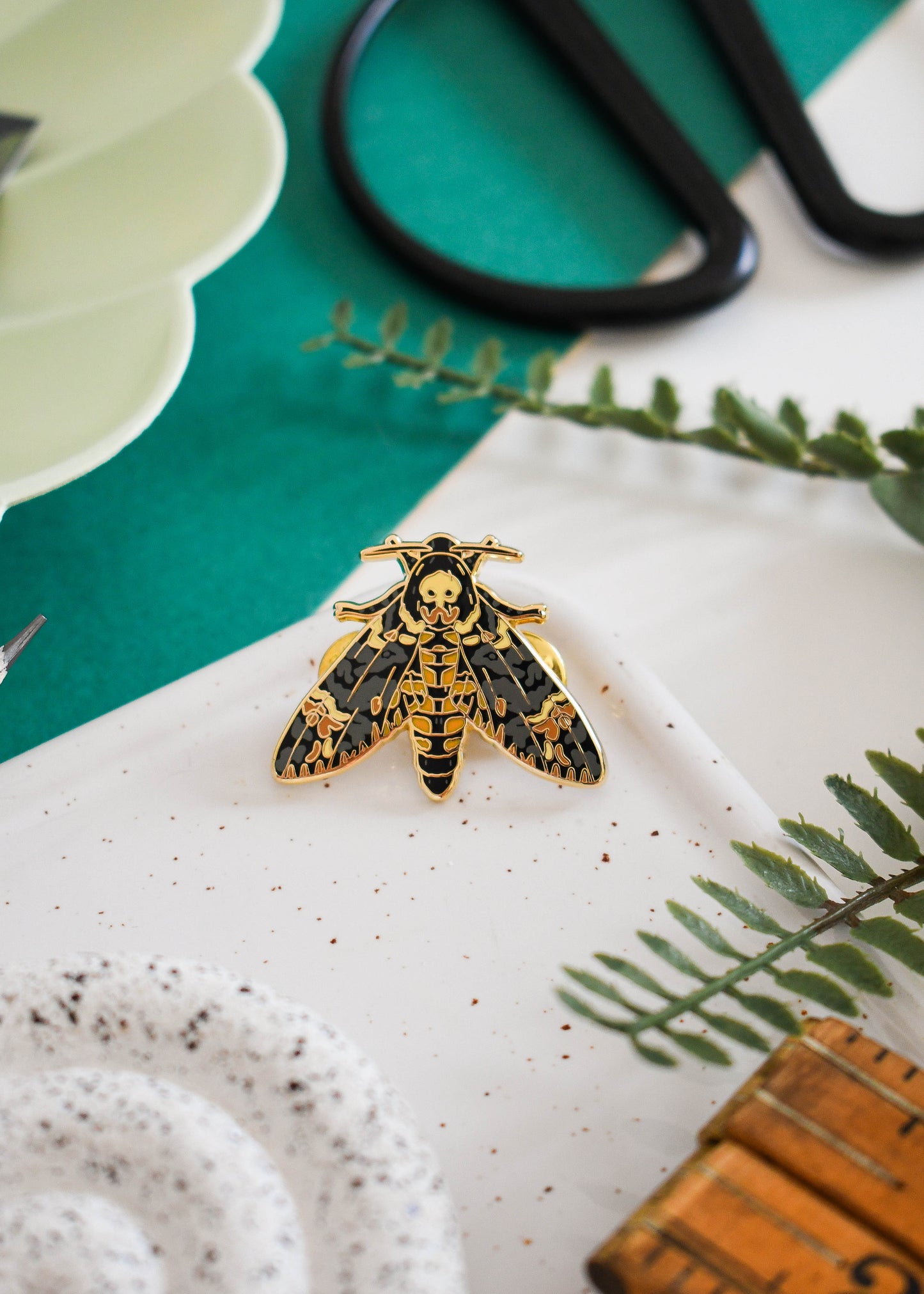 Death's Head Hawk-Moth Enamel Pin