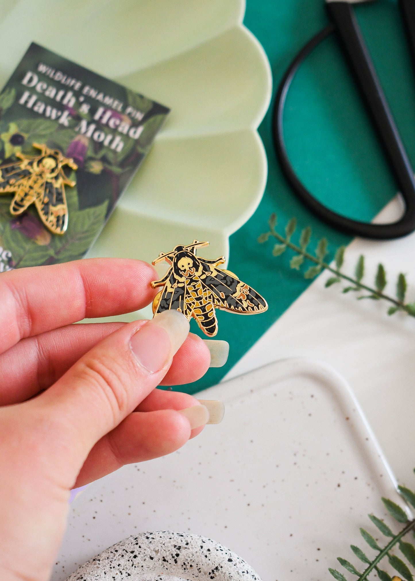 Death's Head Hawk-Moth Enamel Pin
